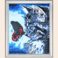 Набор для вышивания бисером BUTTERFLY "Котенок и бабочка"